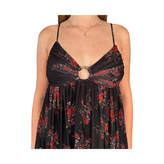 Top con fantasia floreale Nero 185319 02086 Aniye by 