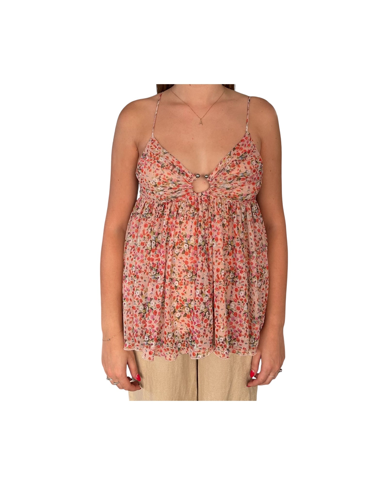 Top con fantasia floreale Pink 185319 02091 Aniye by 
