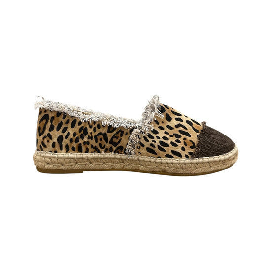 Espadrillas in canvas stampa animalier con ricamo MOGAN SAND LEOPARD 11 MC2 SAINT BARTH 