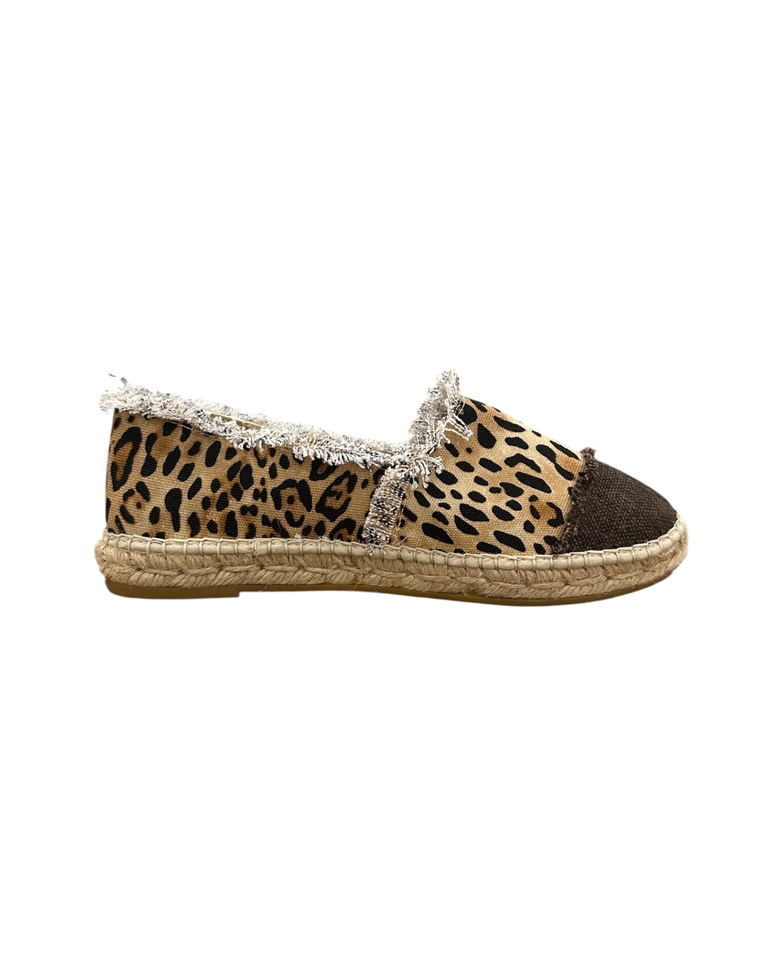 Espadrillas in canvas stampa animalier con ricamo MOGAN SAND LEOPARD 11 MC2 SAINT BARTH 