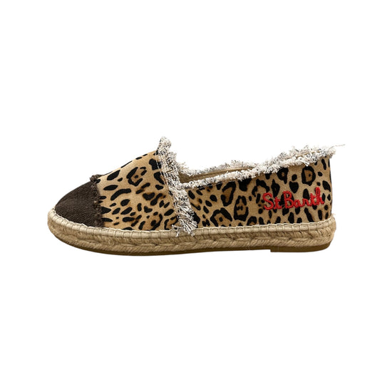 Espadrillas in canvas stampa animalier con ricamo MOGAN SAND LEOPARD 11 MC2 SAINT BARTH 