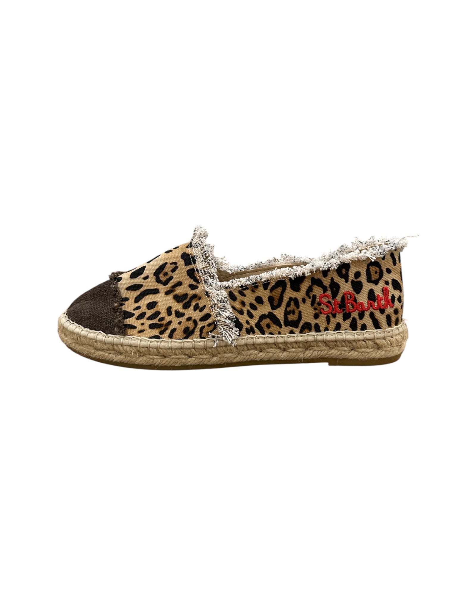 Espadrillas in canvas stampa animalier con ricamo MOGAN SAND LEOPARD 11 MC2 SAINT BARTH 