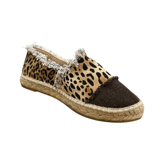Espadrillas in canvas stampa animalier con ricamo MOGAN SAND LEOPARD 11 MC2 SAINT BARTH 