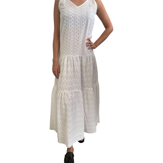 Vestito Pizzo san gallo Bianco D726 MARTINA 1 MISS BASTONCINO 