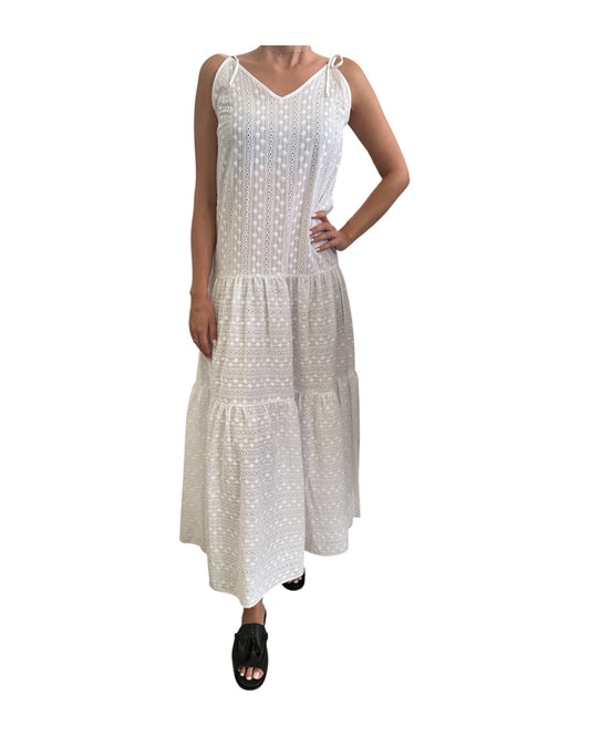 Vestito Pizzo san gallo Bianco D726 MARTINA 1 MISS BASTONCINO 