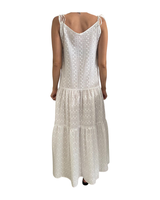 Vestito Pizzo san gallo Bianco D726 MARTINA 1 MISS BASTONCINO 