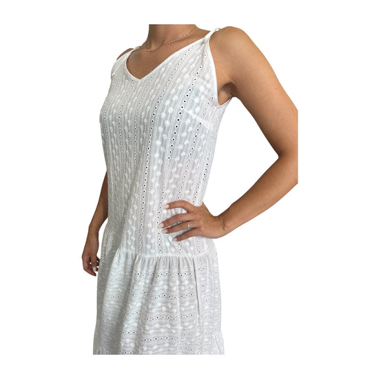 Vestito Pizzo san gallo Bianco D726 MARTINA 1 MISS BASTONCINO 