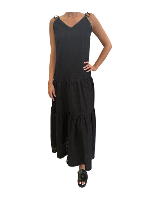 Vestito Pizzo san gallo Nero D726 MARTINA 2 MISS BASTONCINO 