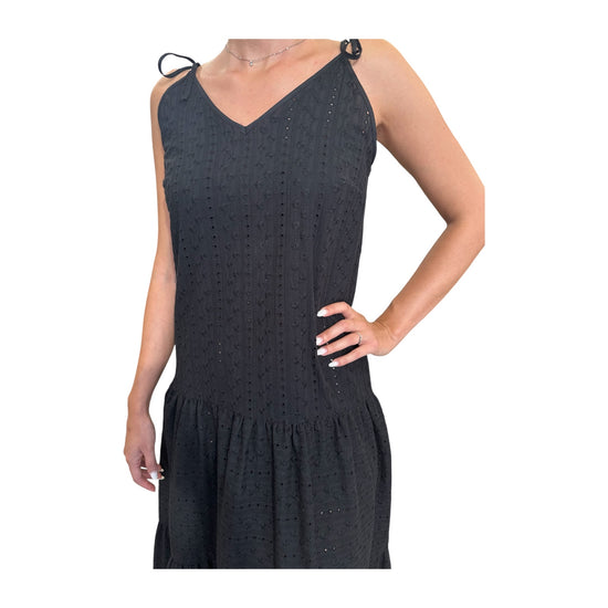Vestito Pizzo san gallo Nero D726 MARTINA 2 MISS BASTONCINO 