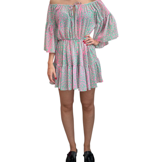 Vestito corto con volant Rosa e Celeste FK24-1368X02 UNICA F**K 