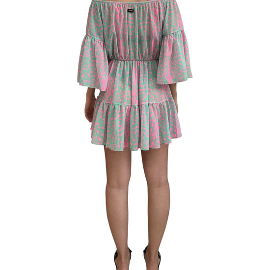 Vestito corto con volant Rosa e Celeste FK24-1368X02 UNICA F**K 