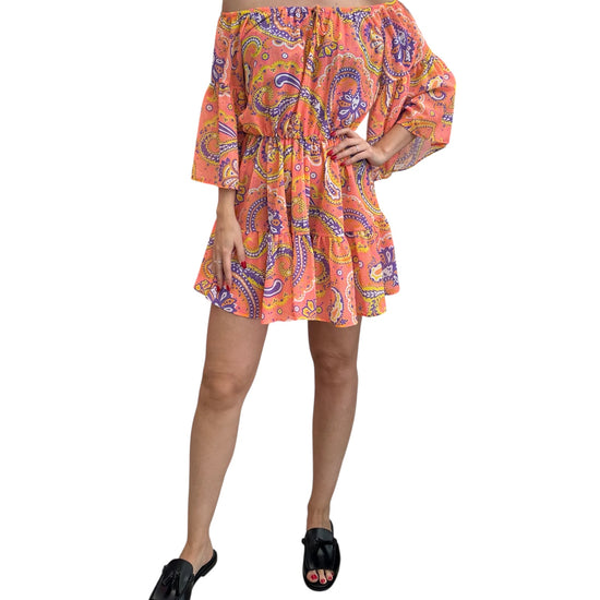 Vestito corto con volant Multicolor Arancio FK24-1368X11 UNICA F**K 