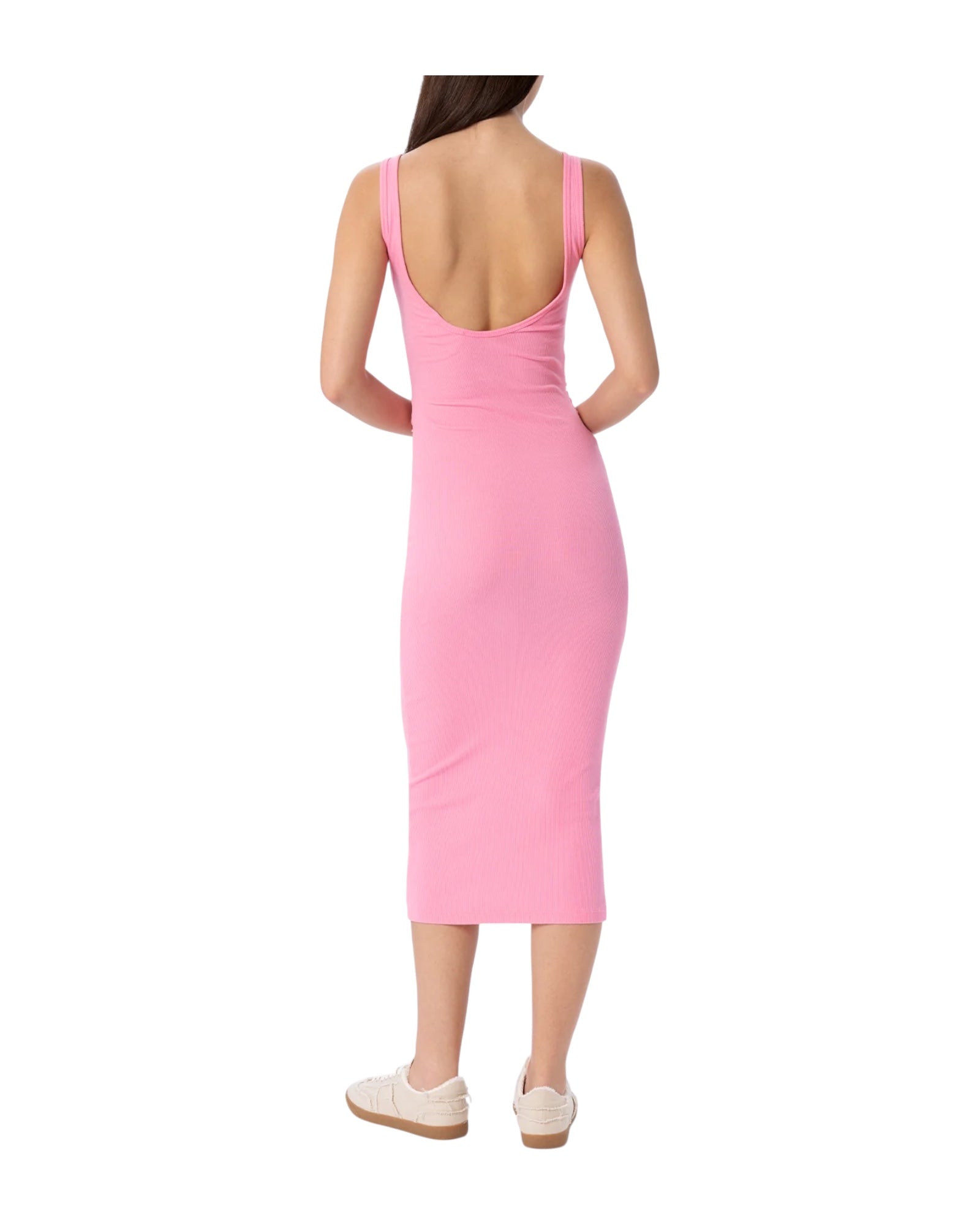 Abito canotta in jersey di cotone rosa a coste JNF0001 00041F MC2 SAINT BARTH 