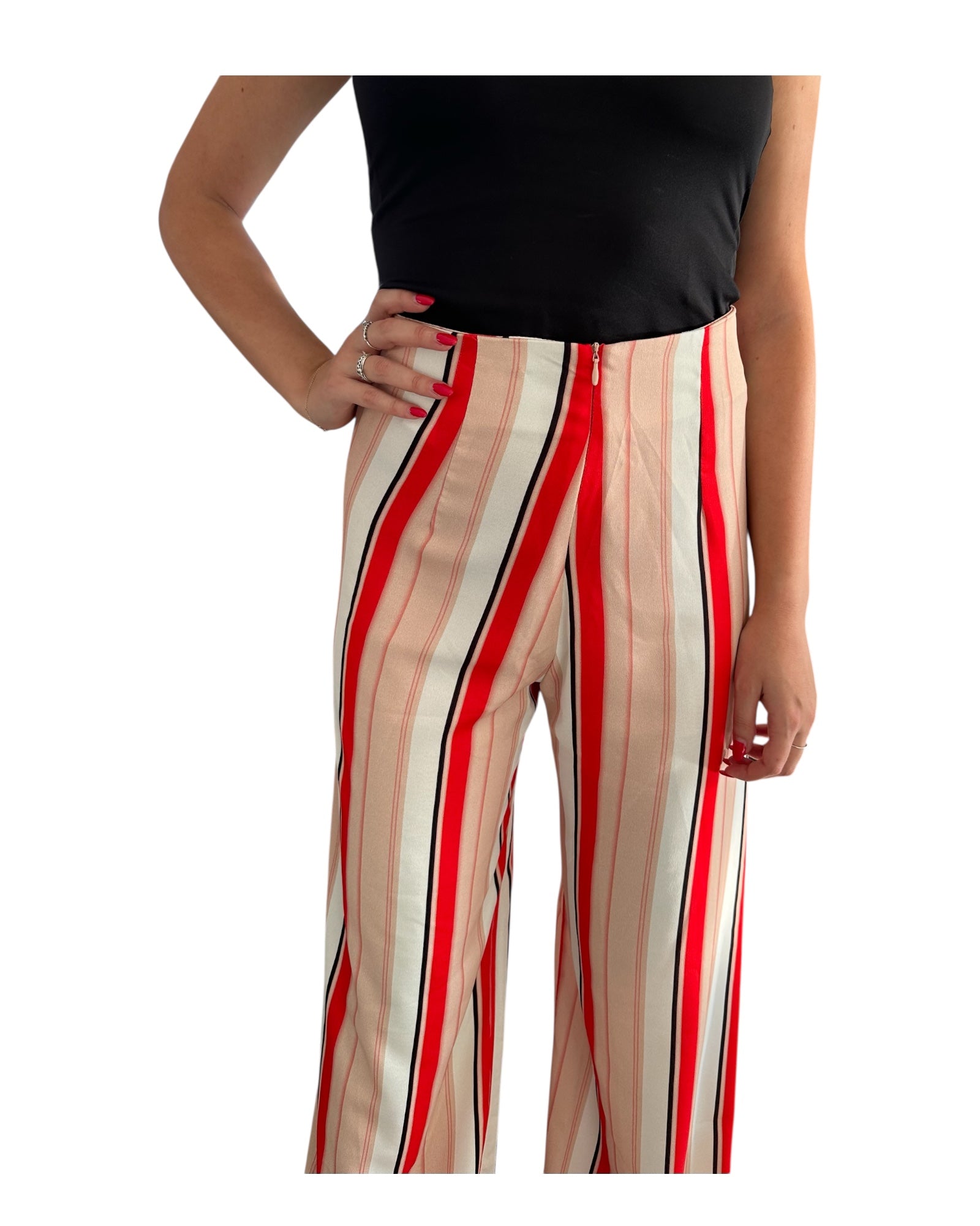 Pantalone a palazzo a righe PANTALONE RIGHR ARANCIO THink&Belive 