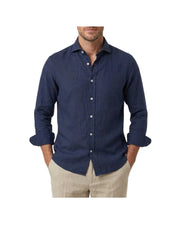 Camicia Simo uomo in lino Blu navy