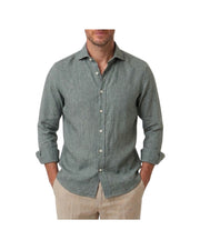 Camicia Uomo in lino Verde
