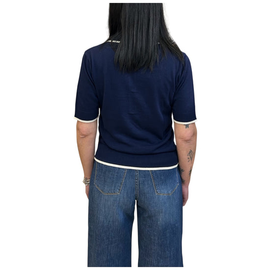 Polo con profili a contrasto Navy M38 919 222 FLOOR 