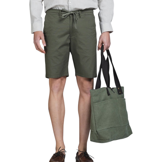 Bermuda in popeline di cotone Army Green BARNES ARMY GREEN IMPURE 