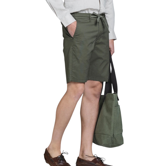 Bermuda in popeline di cotone Army Green BARNES ARMY GREEN IMPURE 
