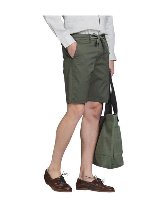 Bermuda in popeline di cotone Army Green BARNES ARMY GREEN IMPURE 