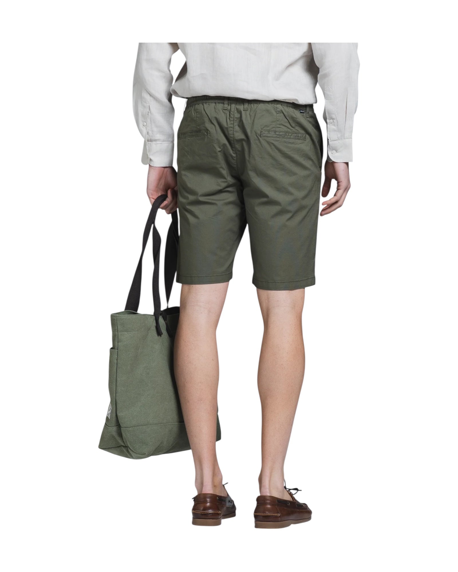Bermuda in popeline di cotone Army Green BARNES ARMY GREEN IMPURE 