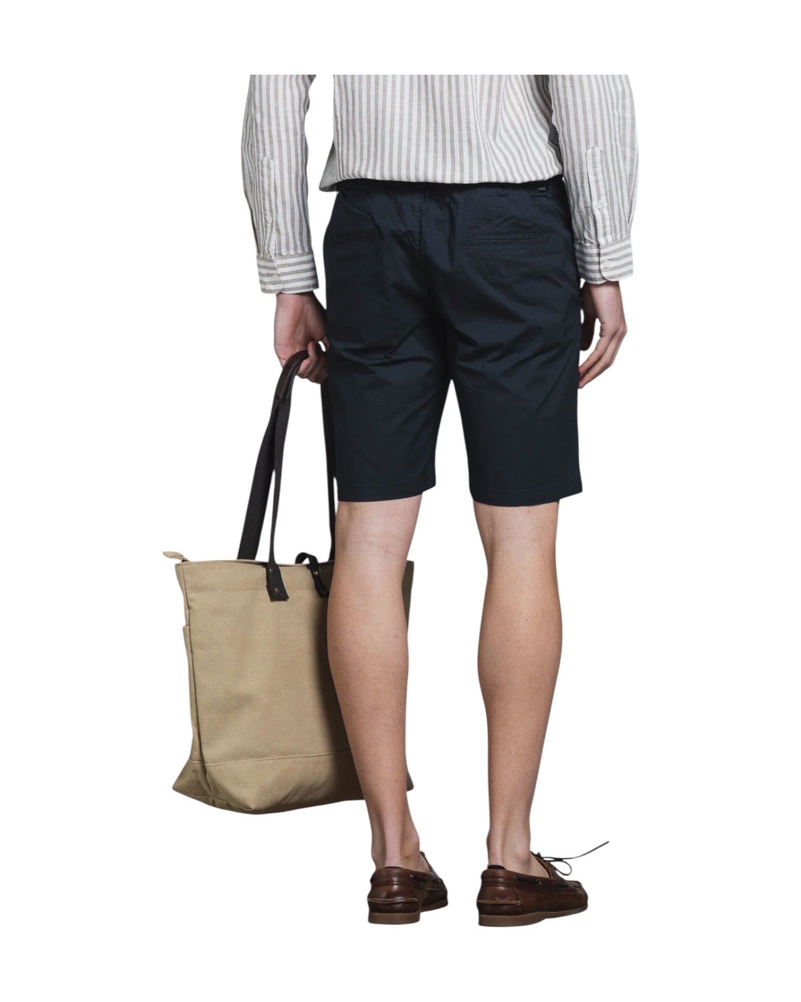 Bermuda in popeline di cotone Navy BARNES NAVY IMPURE 