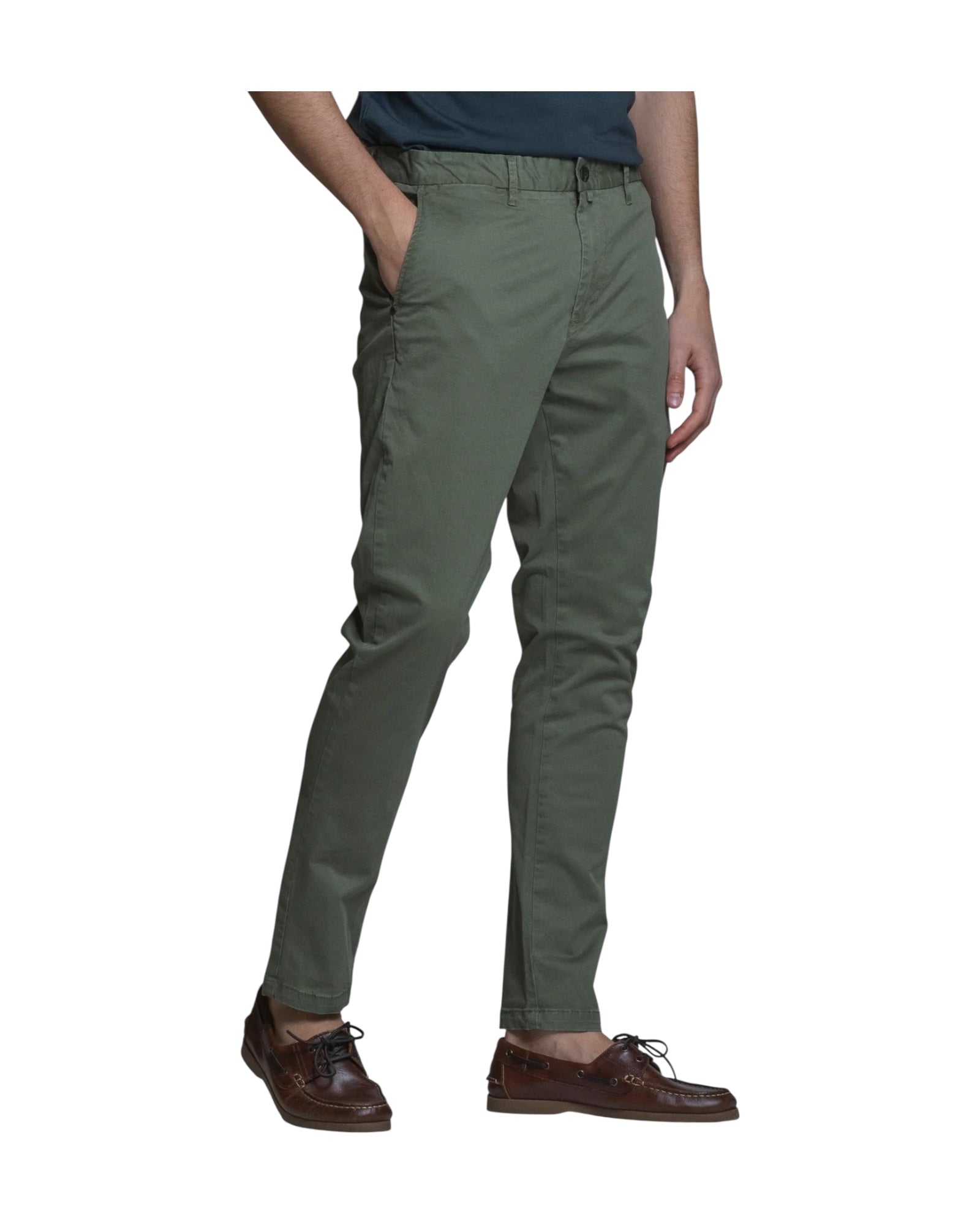Pantalone Chino in cotone stretch Salvia BRYAN GABC13 IMPURE 