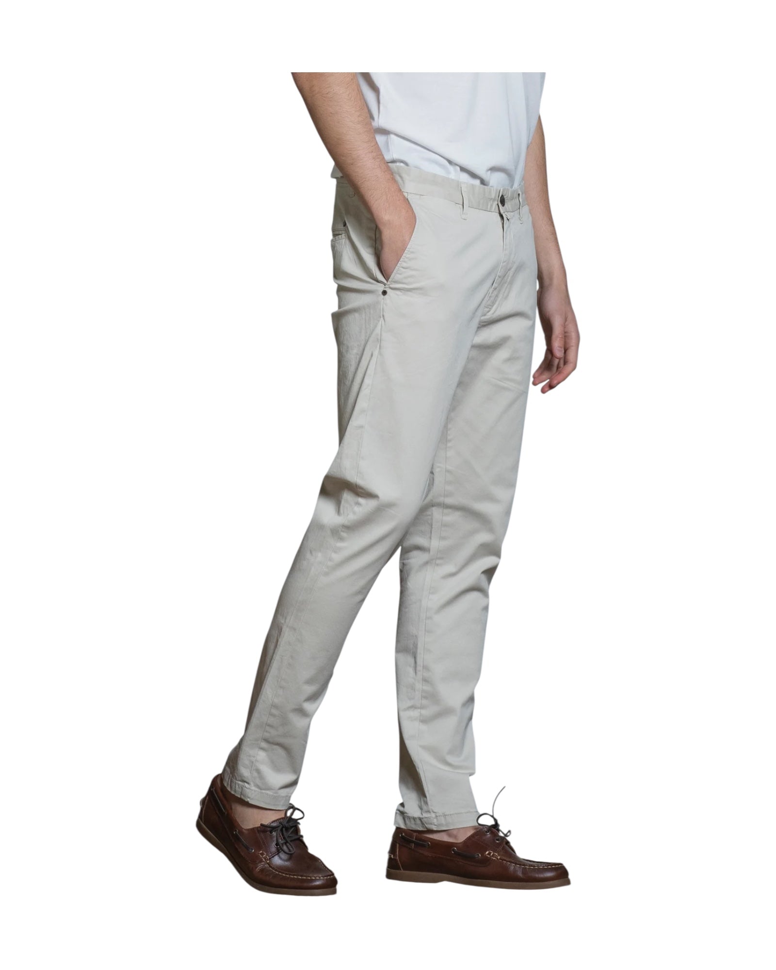 Pantalone Chino in cotone stretch Ecru BRYAN GABC56 IMPURE 