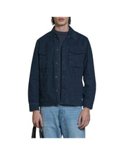 Overshirt in cotone Wash Navy