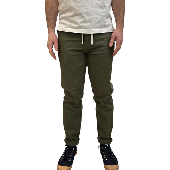 Pantalone misto lino Herringbone Dark green MILES102 MLNC04 IMPURE 