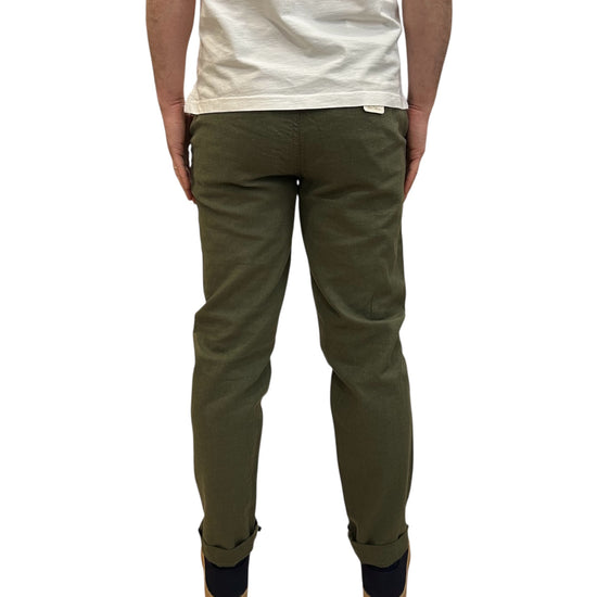 Pantalone misto lino Herringbone Dark green MILES102 MLNC04 IMPURE 