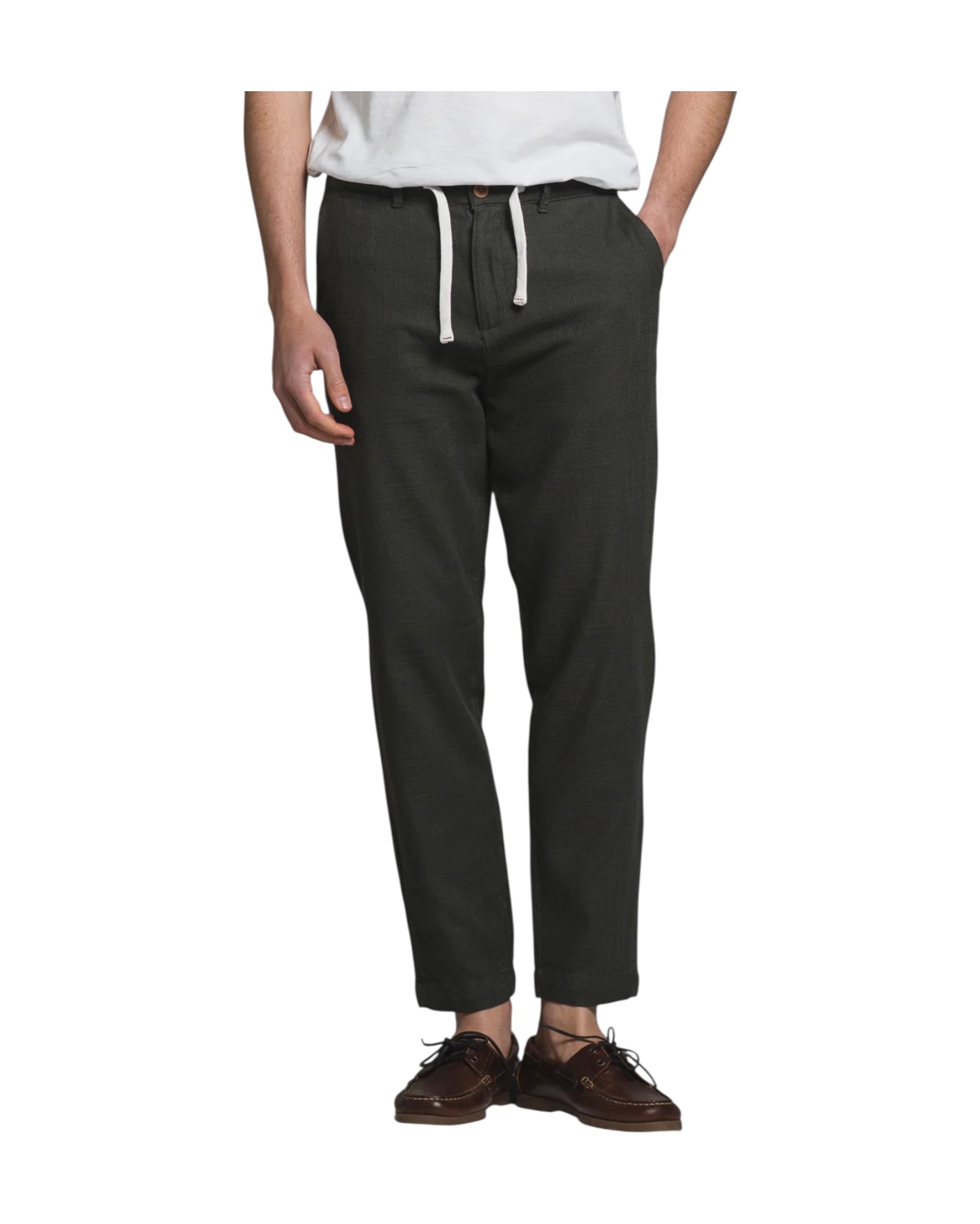 Pantalone in cotone effetto garzato Dark green MILES DOBC04 IMPURE 