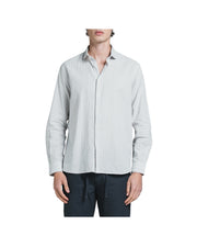 Camicia in misto lino a righe Grey