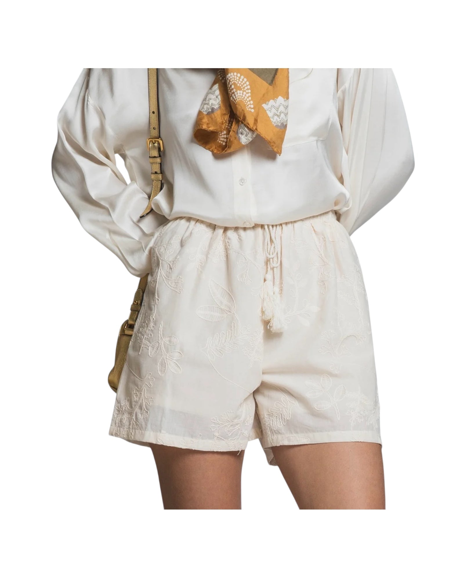 Short in cotone ricamato Avorio SUSY IVORY IMPURE 