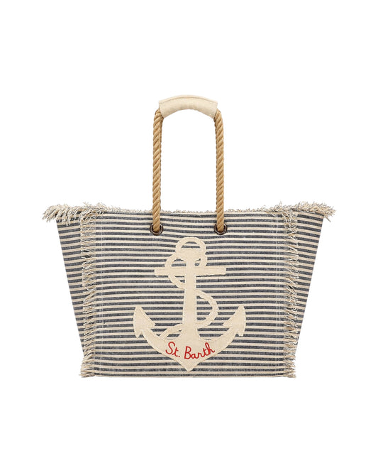 Beach bag patch Ancora a righe BEA0003 00929L MC2 SAINT BARTH 