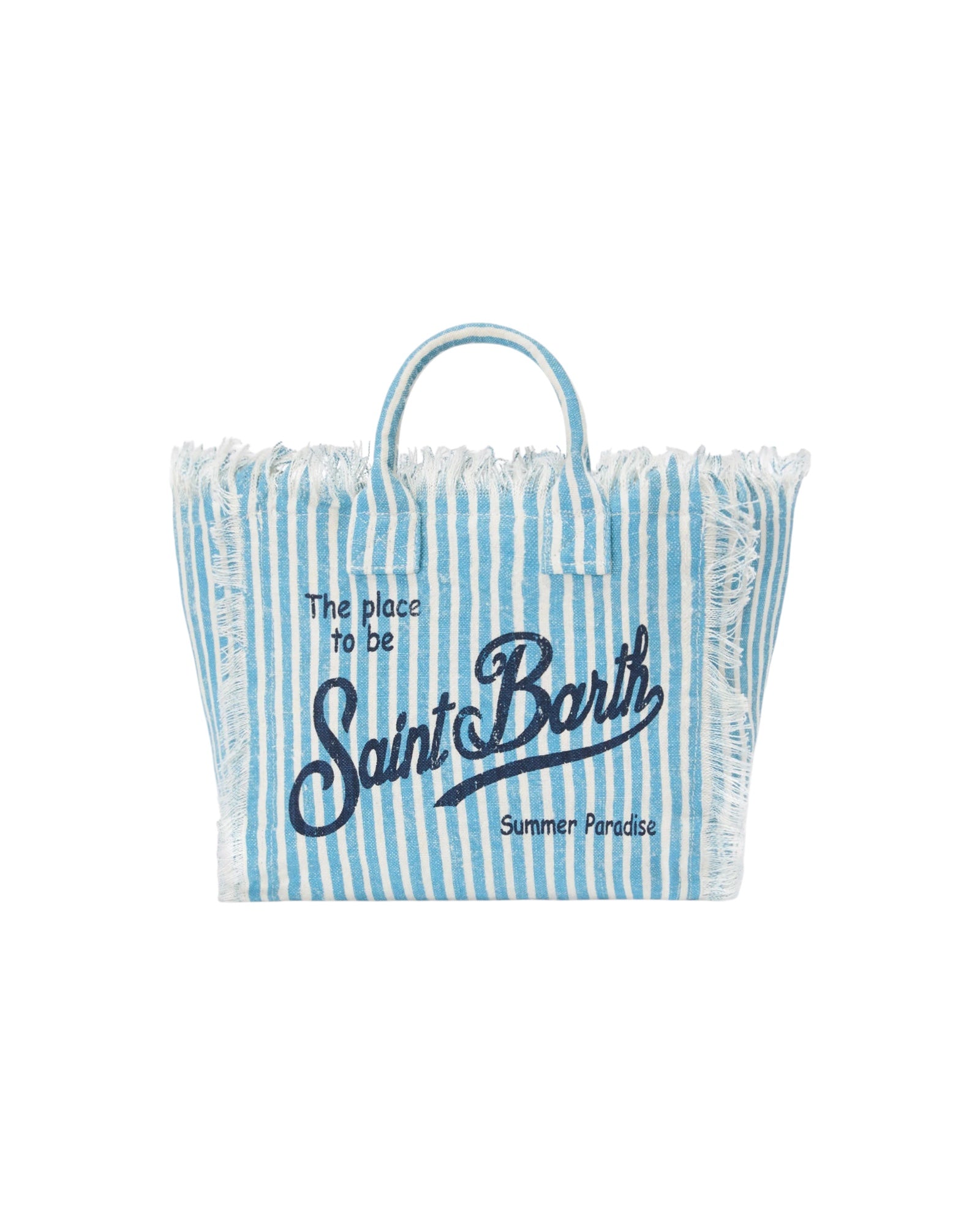 Borsa Colette in lino a righe azzurre e bianche COL0018 00398L MC2 SAINT BARTH 