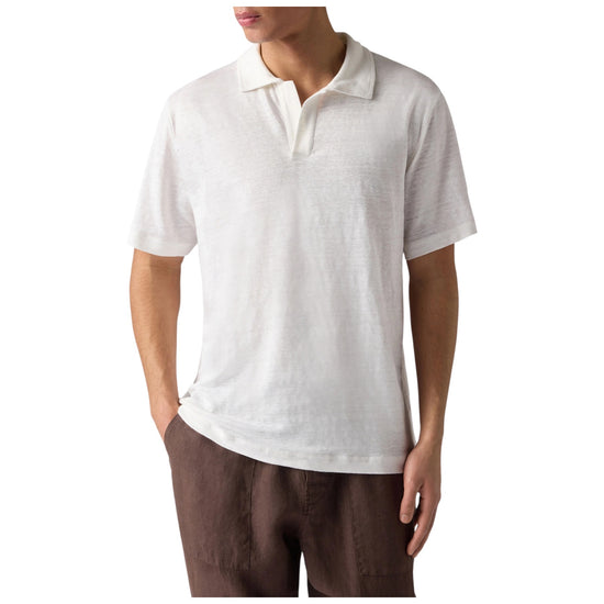 Polo in puro lino Bianco FRS0001 01138L MC2 SAINT BARTH 
