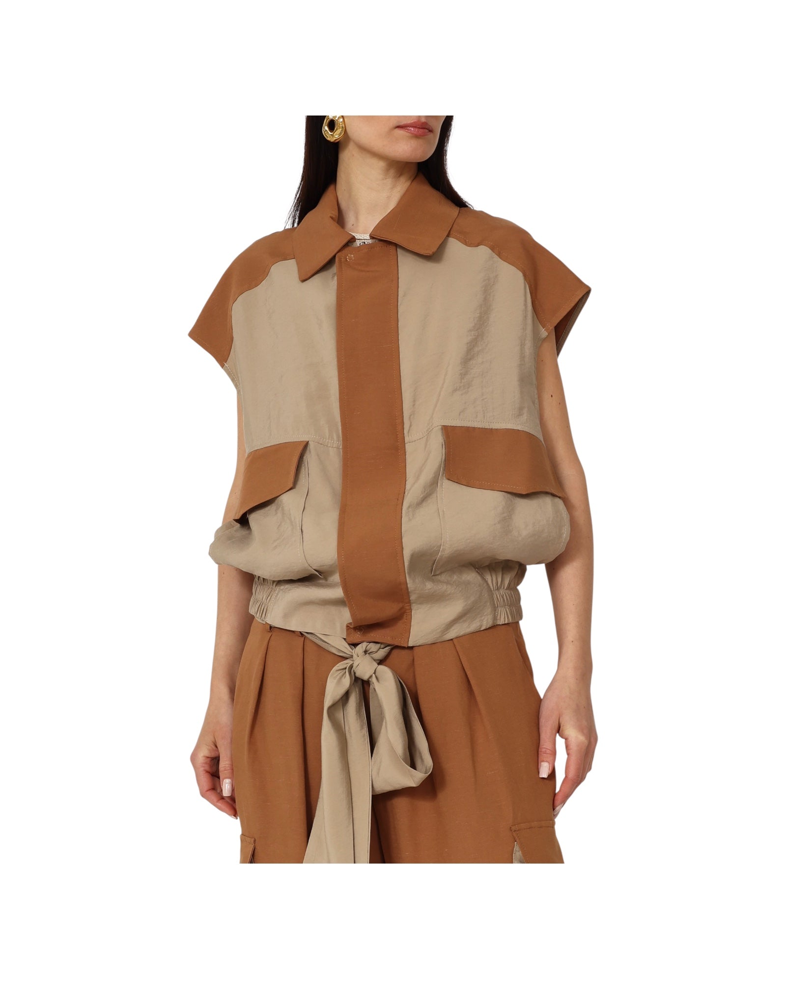 Gilet Bicolor D02E0975 CARAMELLO PHILIA LOFT 