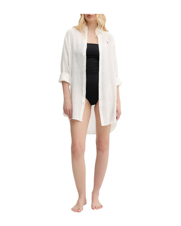 Camicione in cotone e lino Cream 21564377 CREAM RALPH LAUREN 