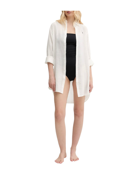 Camicione in cotone e lino Cream 21564377 CREAM RALPH LAUREN 