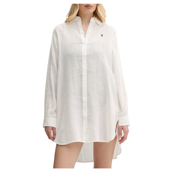 Camicione in cotone e lino Cream 21564377 CREAM RALPH LAUREN 