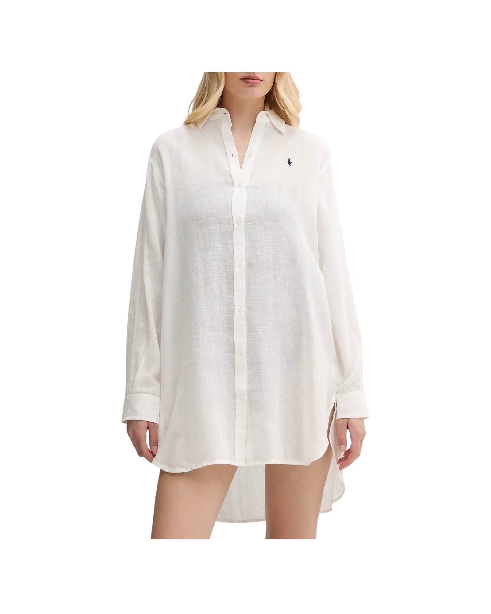 Camicione in cotone e lino Cream 21564377 CREAM RALPH LAUREN 