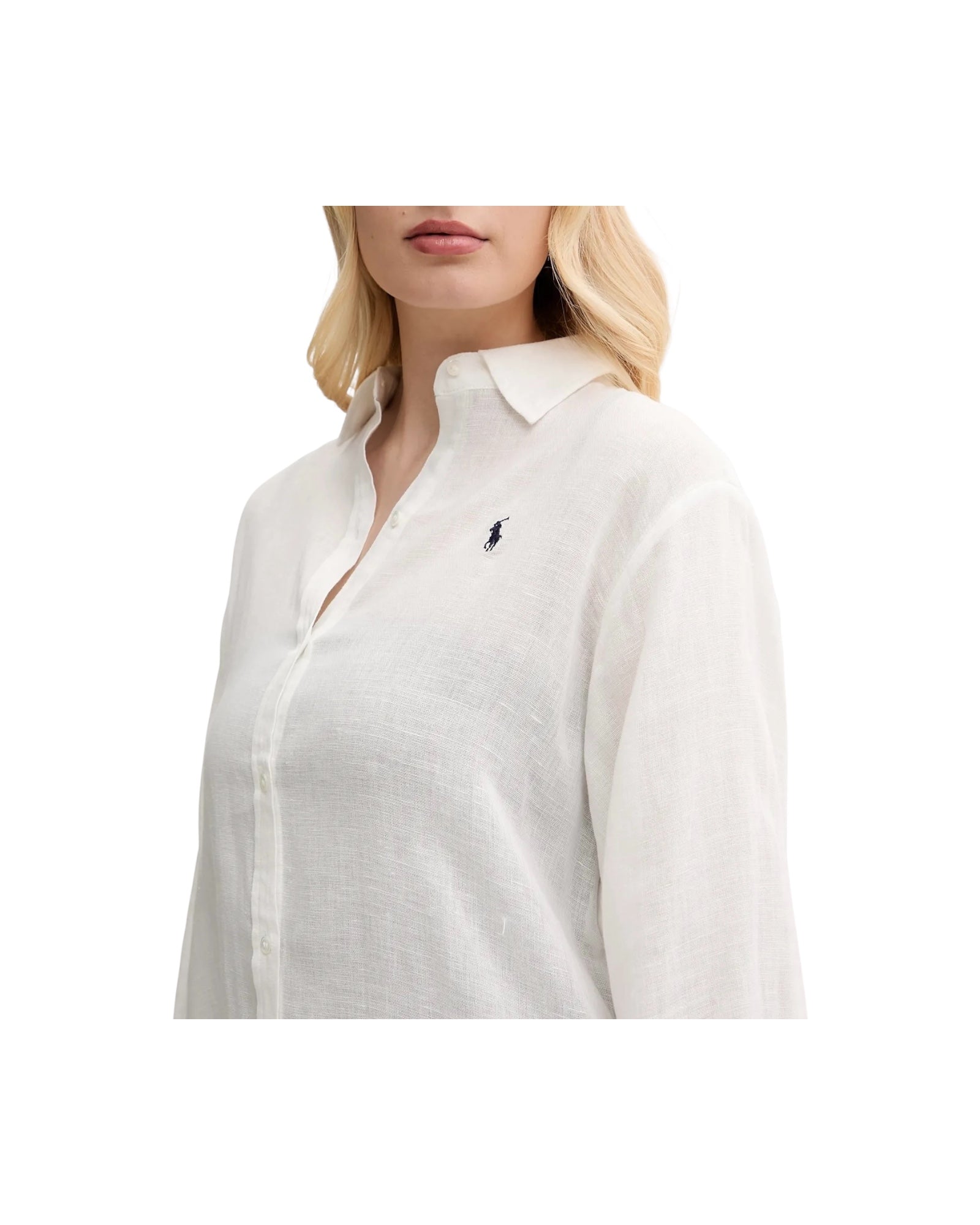 Camicione in cotone e lino Cream 21564377 CREAM RALPH LAUREN 