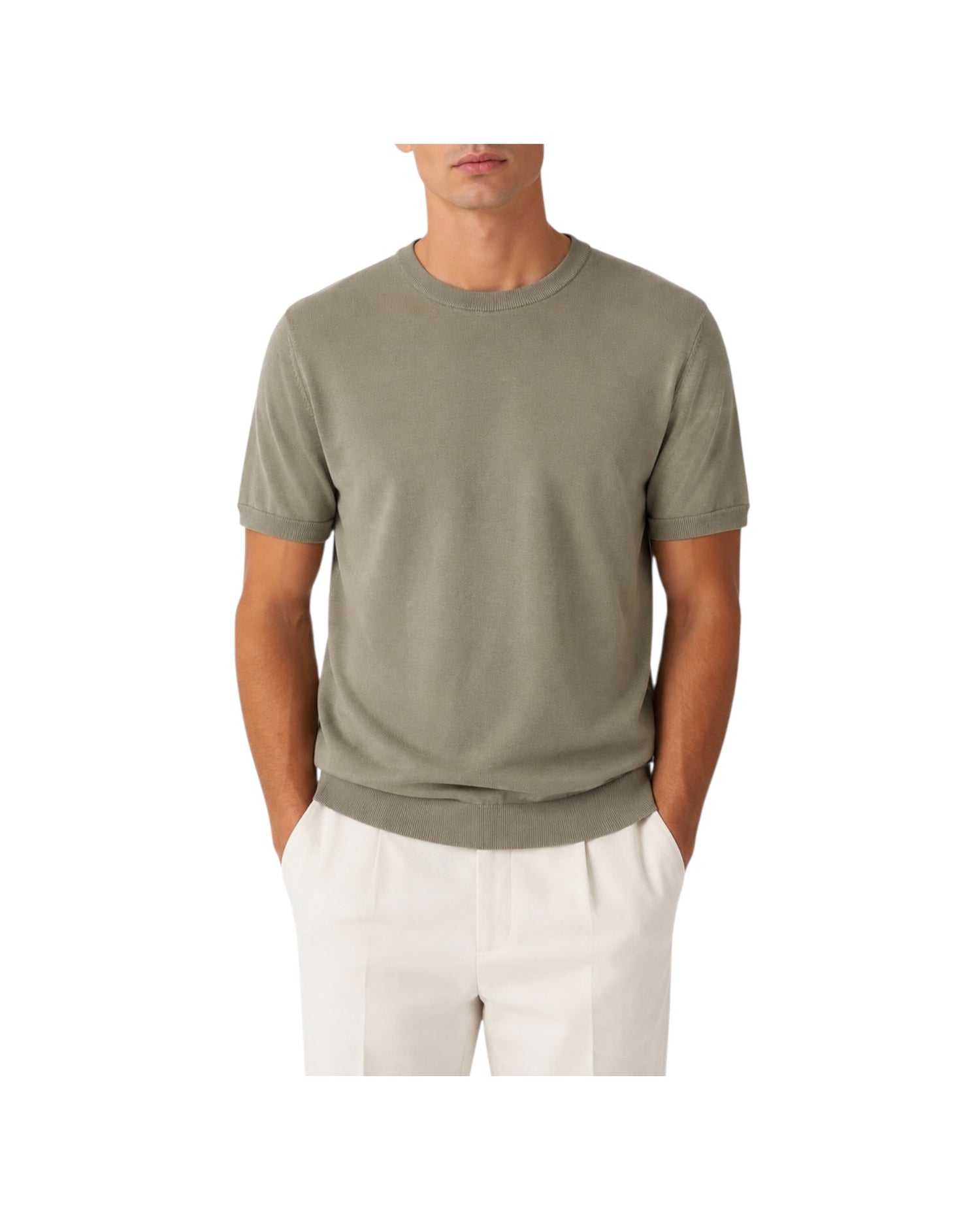 Maglia in cotone Crepe Verde militare 241112 VERDE MILITARE RE.VI.VAL 