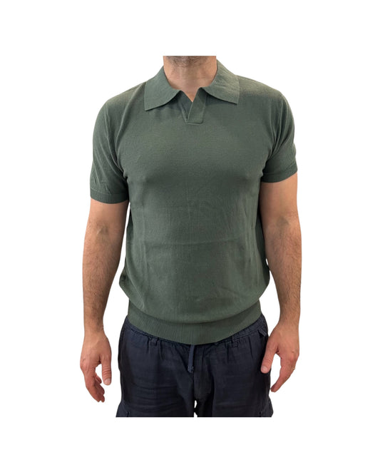 Polo in cotone a nido d'ape Green 260010 GREEN RE.VI.VAL 