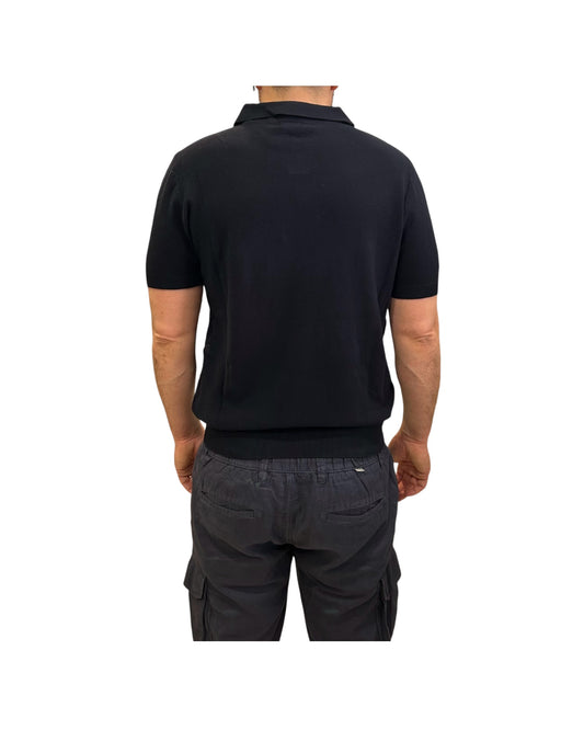 Polo in cotone a nido d'ape Navy 260010 NAVY RE.VI.VAL 
