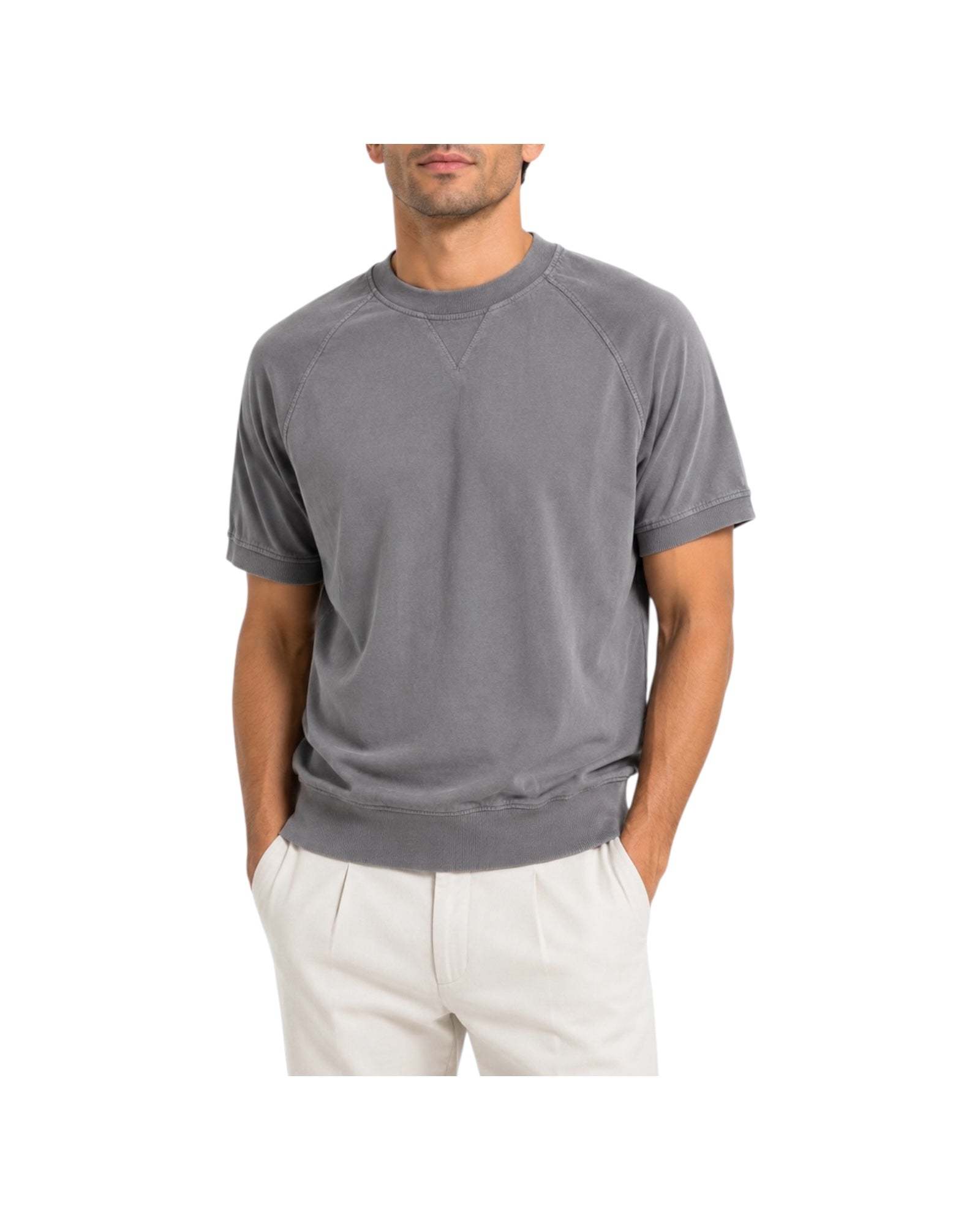 T-Shirt taglio felpa Grey WA0073 GREY RE.VI.VAL 
