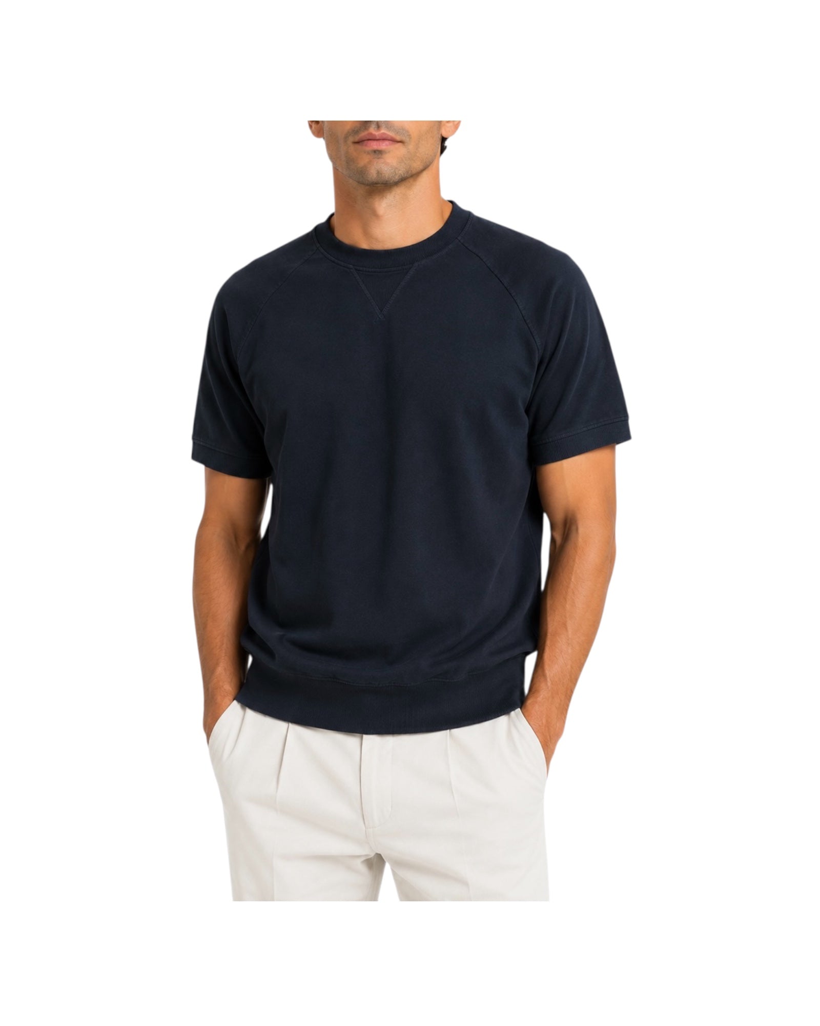 T-Shirt taglio felpa Navy WA0073 NAVY RE.VI.VAL 