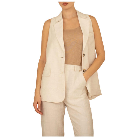 Gilet misto lino Panna M02N0016 PANNA PHILIA LOFT 