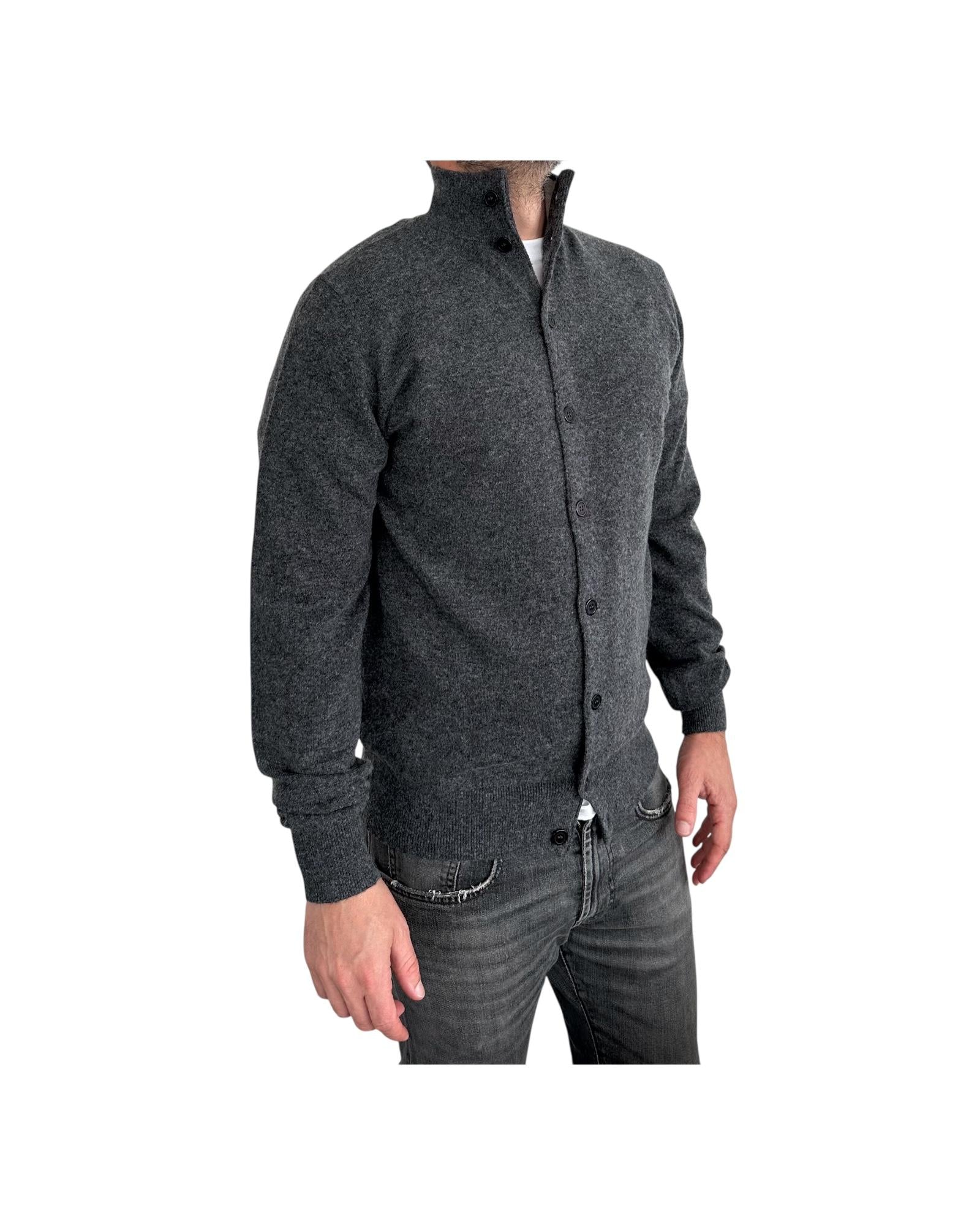Cardigan con bottoni Antracite 87007 214 CAVALIERI MILANO 